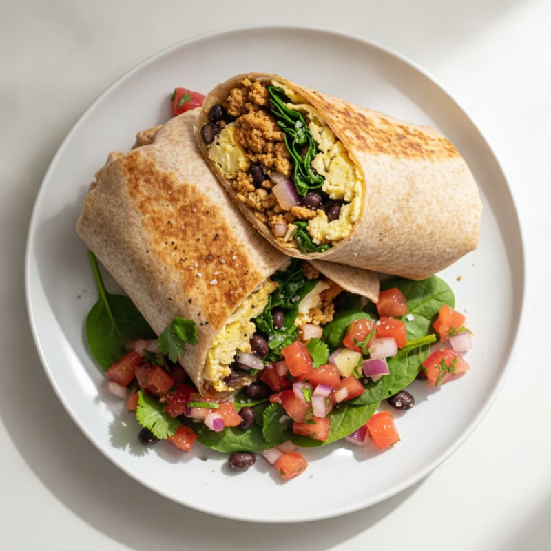 Loaded Breakfast Burrito with Salsa Fresca