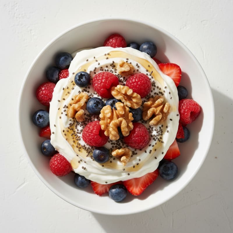 Greek Yogurt Parfait with Berries and Chia Seeds