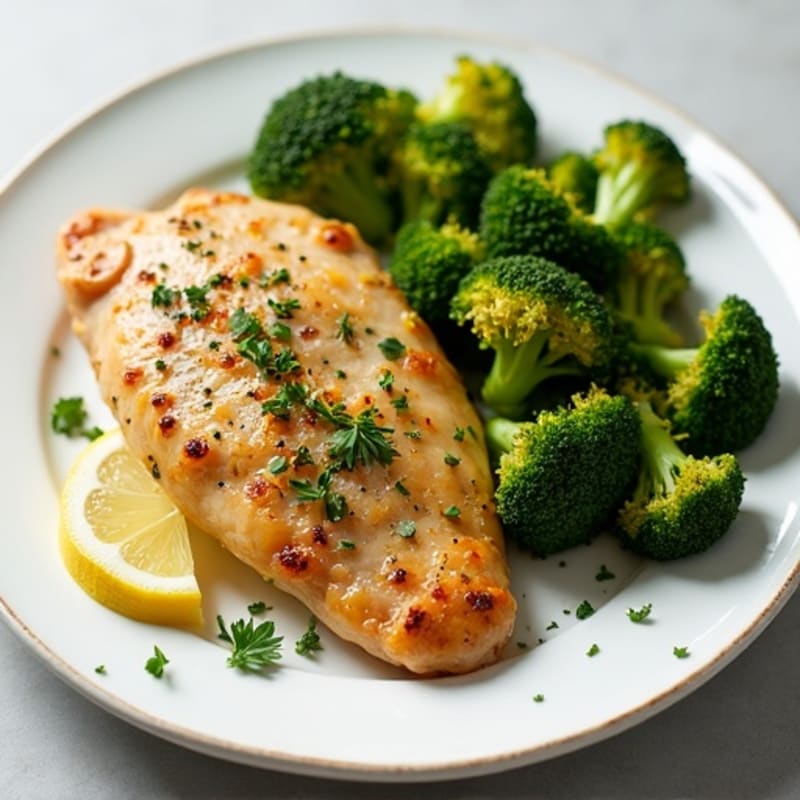 Lemon Herb Baked Chicken with Roasted Broccoli
