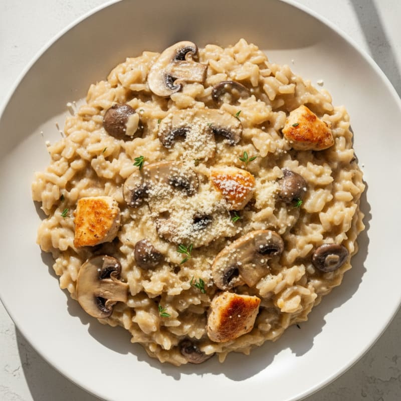 Creamy Mushroom Risotto with Parmesan