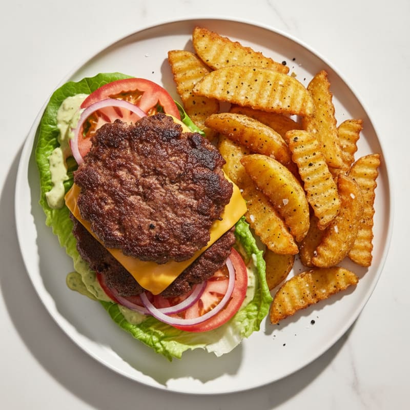 Gluten-Free Smash Burger with Crispy Fries
