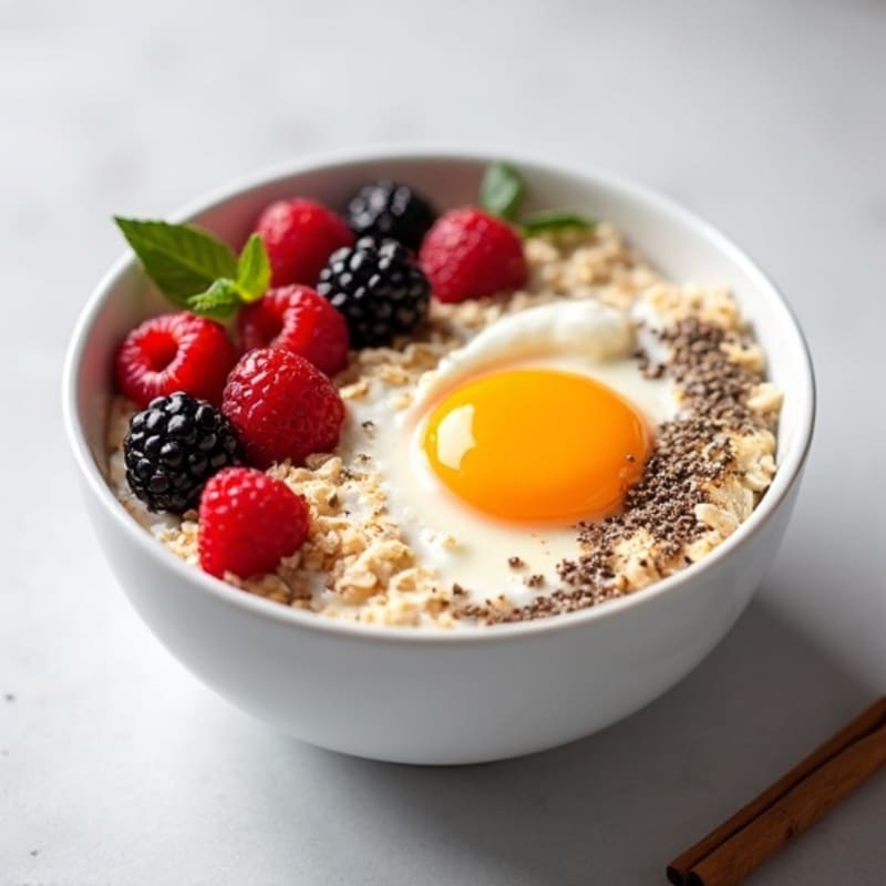 Protein-Packed Egg White Oatmeal Bowl with Berries