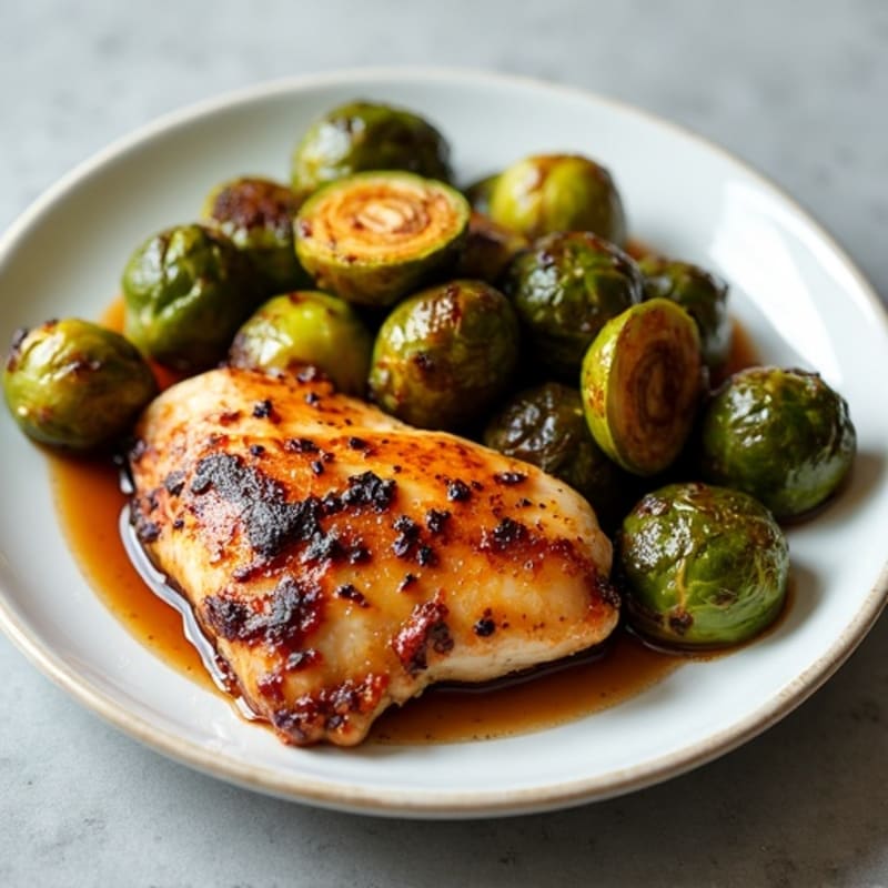 Sheet Pan Balsamic Chicken with Crispy Roasted Brussels Sprouts