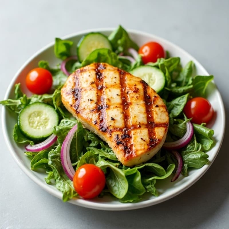Grilled Chicken and Vibrant Fresh Greens Salad