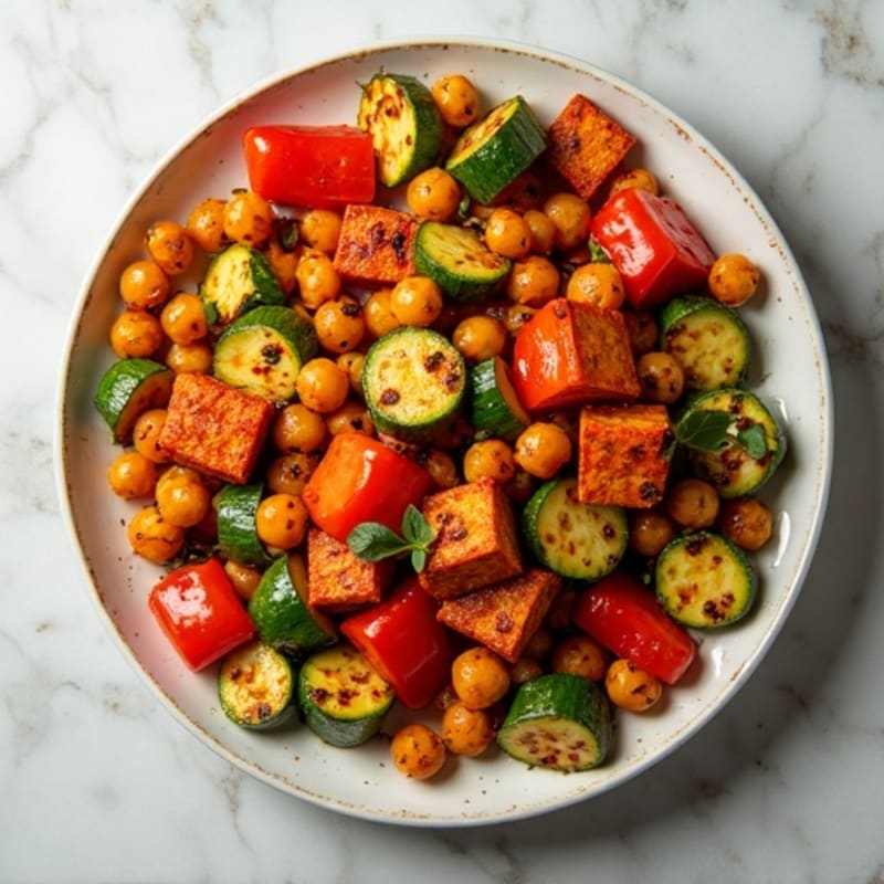 Sheet Pan Roasted Vegetables with Crispy Chickpeas