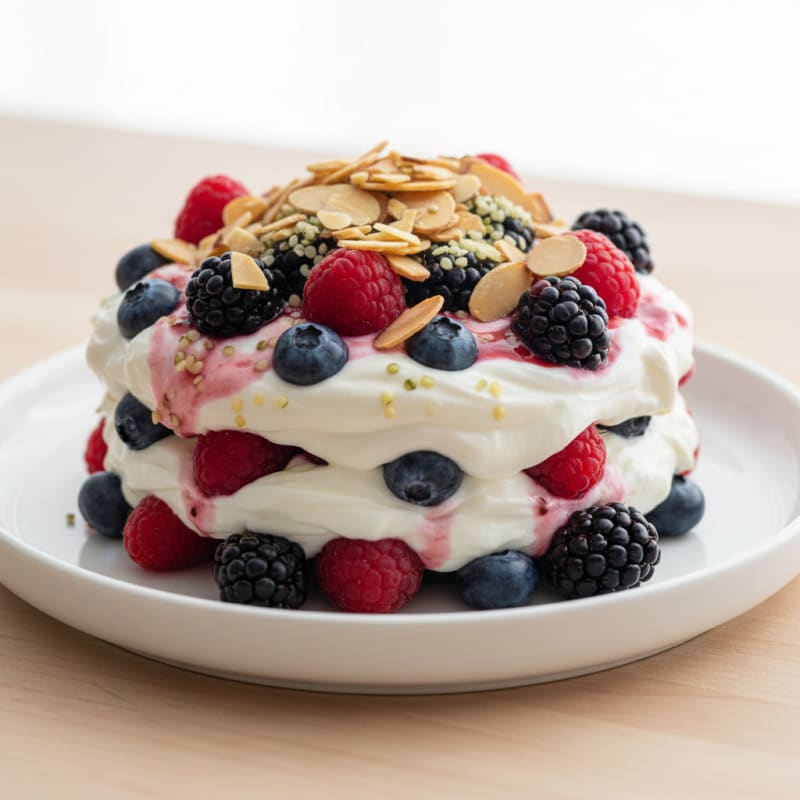 Greek Yogurt Protein Parfait with Mixed Berries