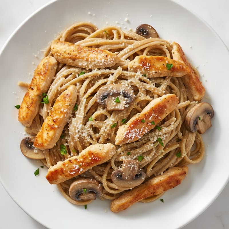 Truffle Mushroom Linguine with Parmesan
