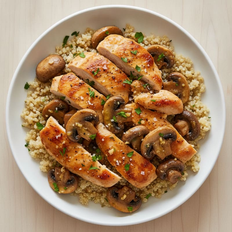 Garlic Butter Roasted Mushrooms with Chicken
