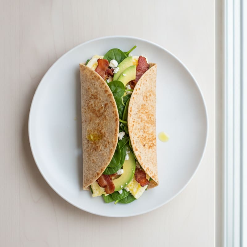 Crispy Turkey Bacon and Egg White Breakfast Wrap