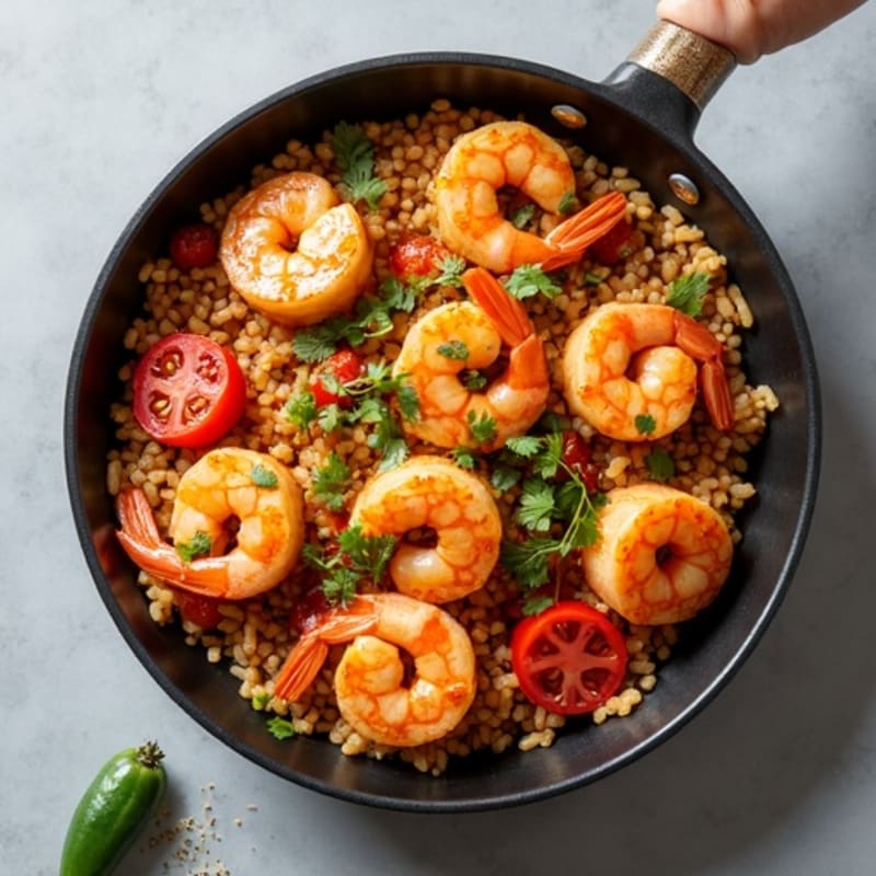 Saffron-Spiced Shrimp and Seafood Rice Skillet