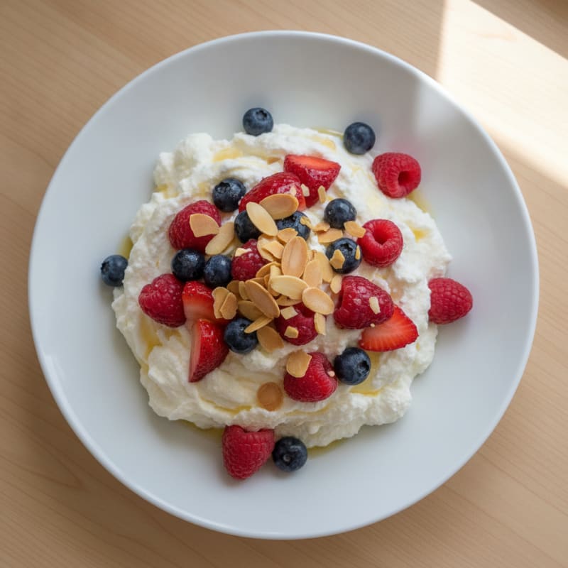 Silky Greek Yogurt Protein Mousse with Mixed Berries