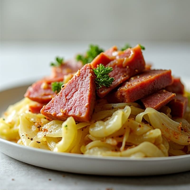 Lean Corned Beef with Tender Braised Cabbage