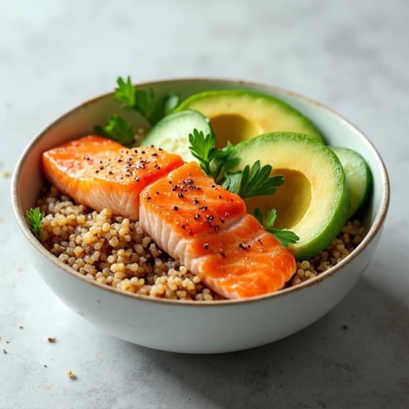 Fresh Salmon and Avocado Rice Bowl