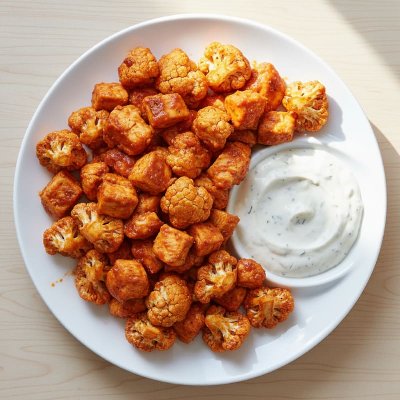 Buffalo Cauliflower Bites with Ranch Dip