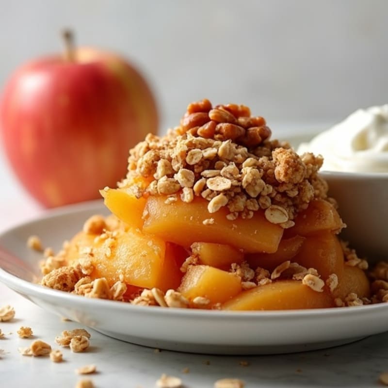 Warm Spiced Baked Apples with Crispy Oat Topping