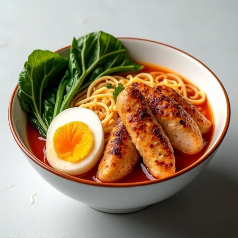 Spicy Chicken Ramen with Shirataki Noodles and Bok Choy