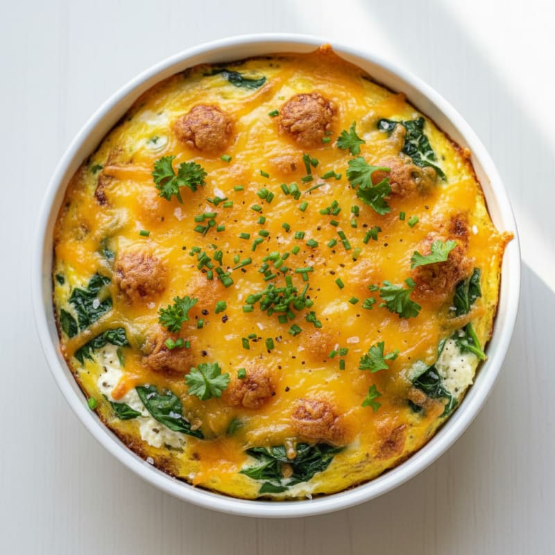 Golden Cheesy Baked Eggs with Herbs