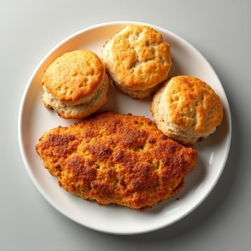Crispy Oven-Baked Chicken with Savory Whole Wheat Biscuits