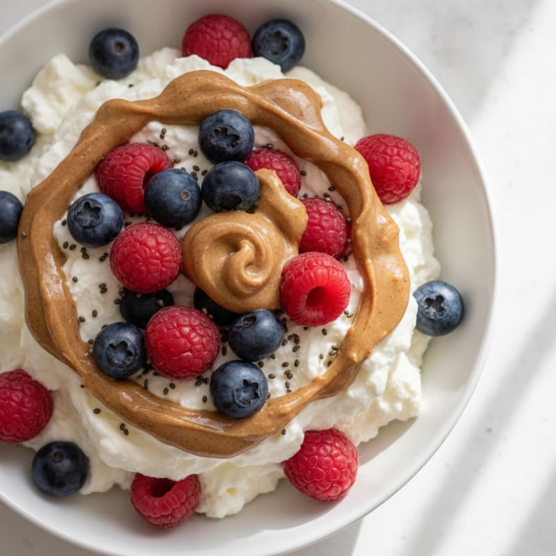 Creamy Greek Yogurt Protein Pudding with Berries