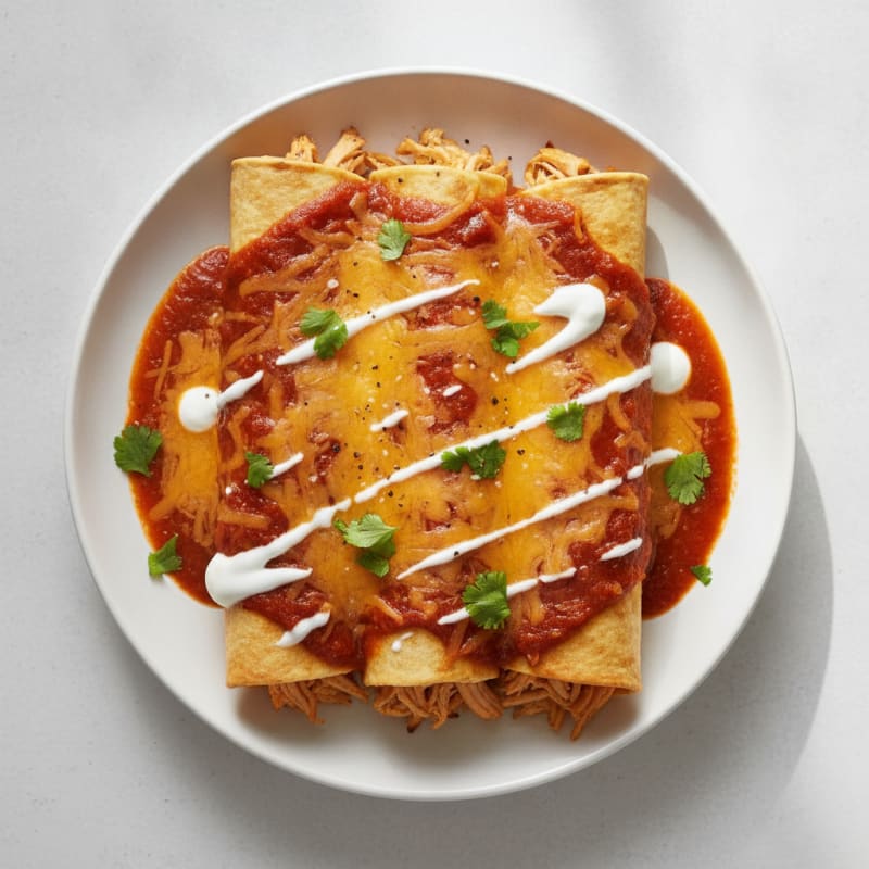 Chicken Enchiladas with Red Chili Sauce