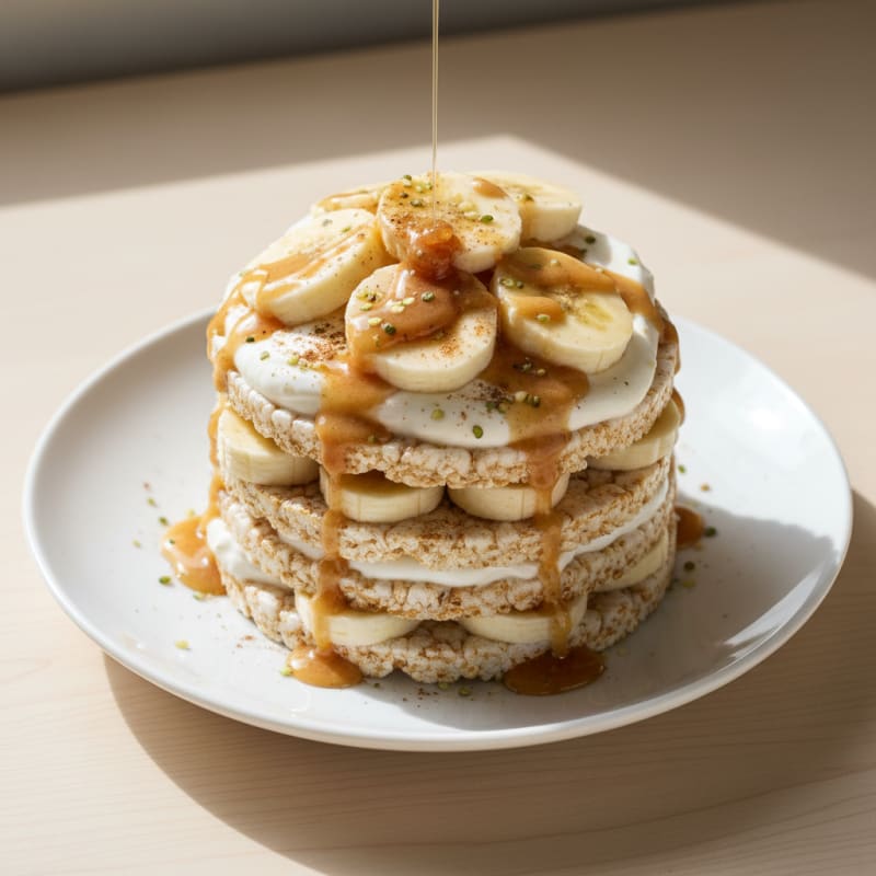 Banana Yogurt Rice Cake Stack