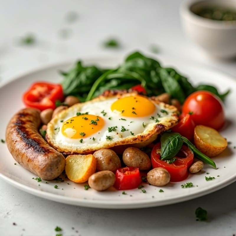 Lean Turkey Sausage and Roasted Potato Bake