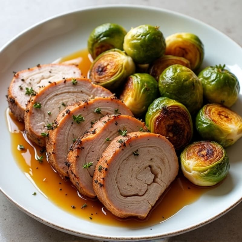 Herb-Roasted Pork Tenderloin with Crispy Brussels Sprouts
