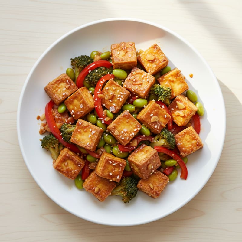 Sesame-Ginger Tofu and Vegetable Stir-Fry