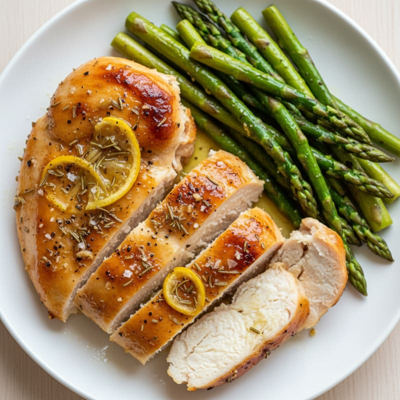 Lemon-Herb Roasted Chicken with Asparagus