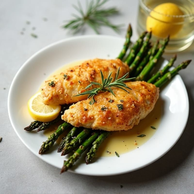 Crispy Lemon Herb Chicken with Roasted Asparagus