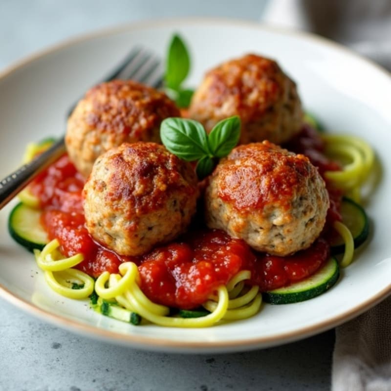 Lean Turkey Meatballs with Zucchini Noodles