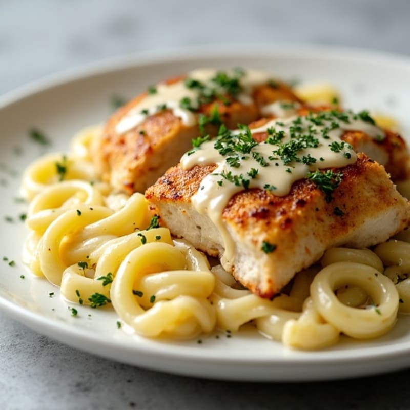 Creamy Herb-Roasted Chicken and Cauliflower Alfredo
