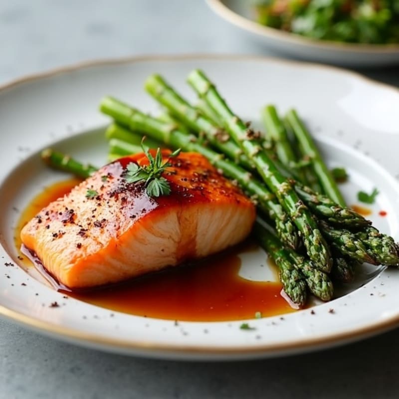 Teriyaki Glazed Salmon with Roasted Asparagus