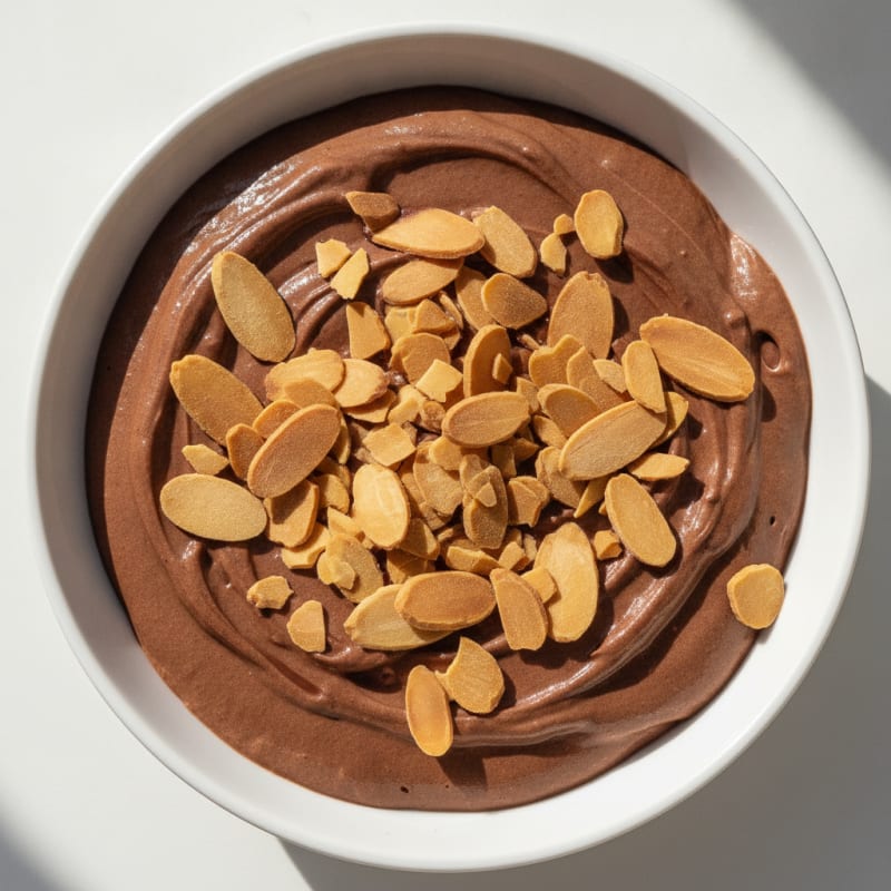 Silky Chocolate Protein Pudding with Almond Crunch