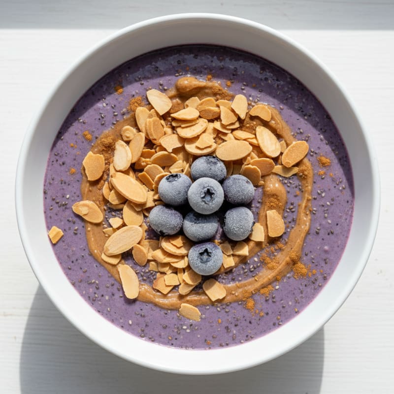 Blueberry Almond Protein Smoothie Bowl