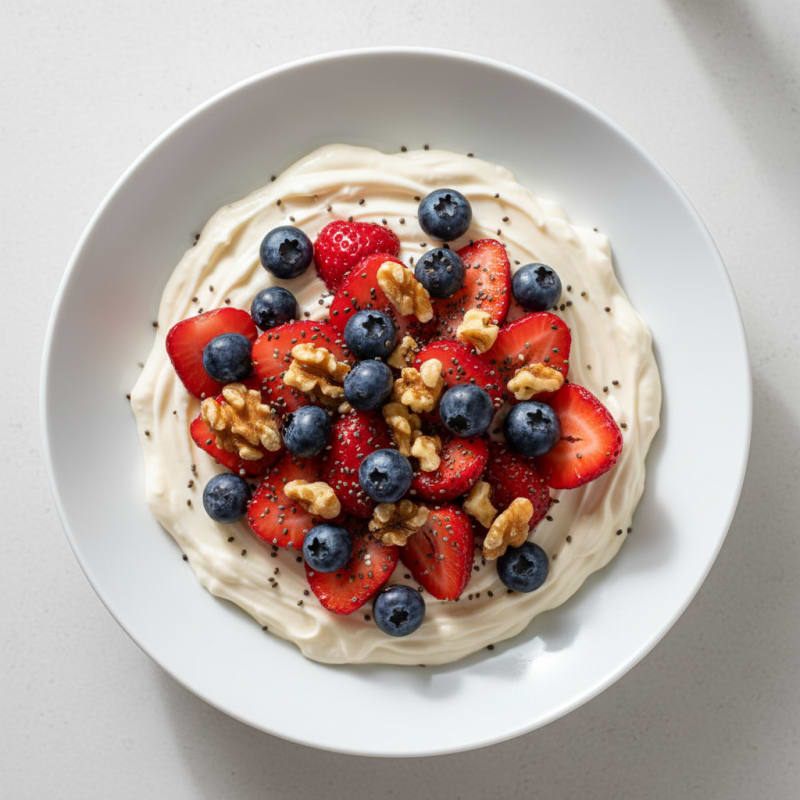 Silky Greek Yogurt Protein Pudding with Fresh Berries