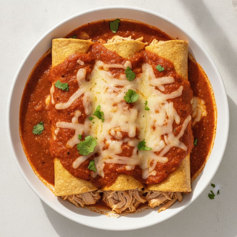 Chicken Enchiladas with Red Chili Sauce