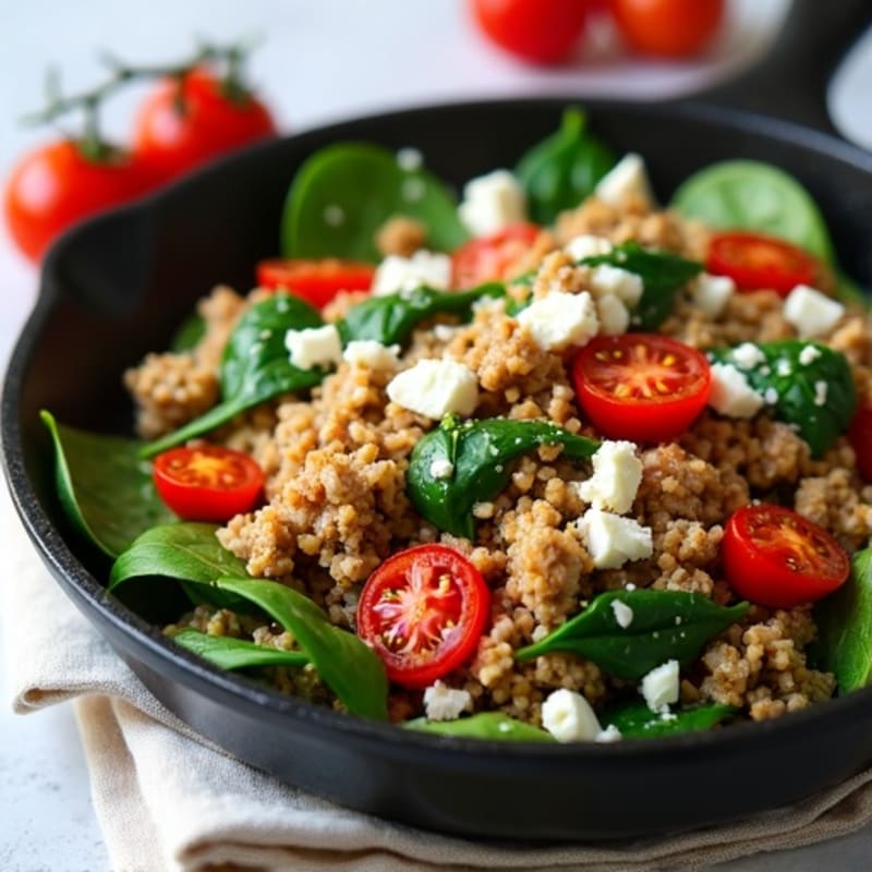Quick Greek Turkey Skillet with Feta
