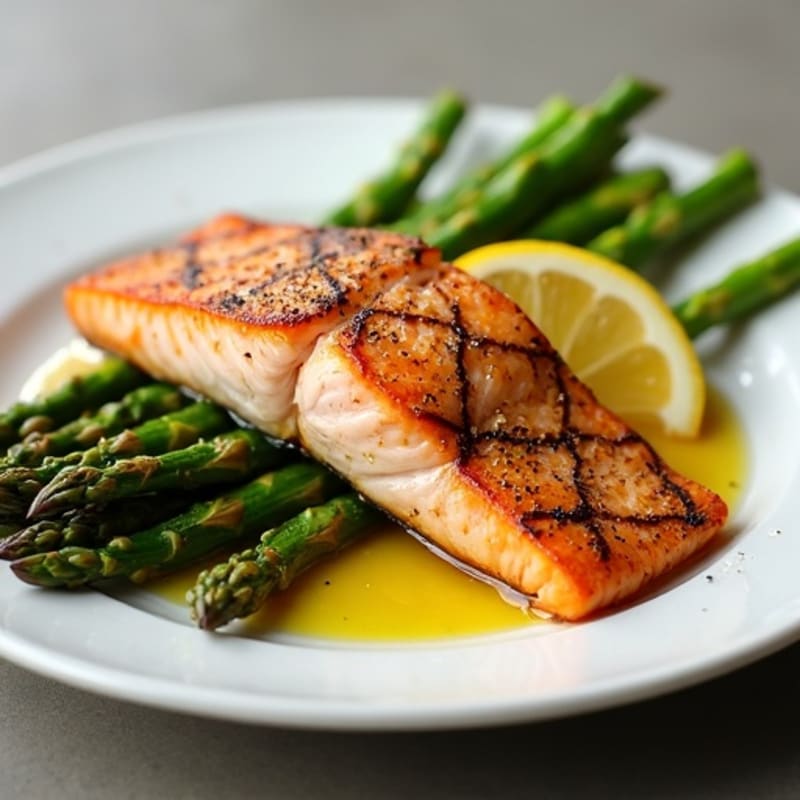 Crispy Skin Salmon with Roasted Asparagus