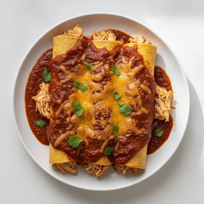 Chicken Enchiladas with Ancho Chili Sauce