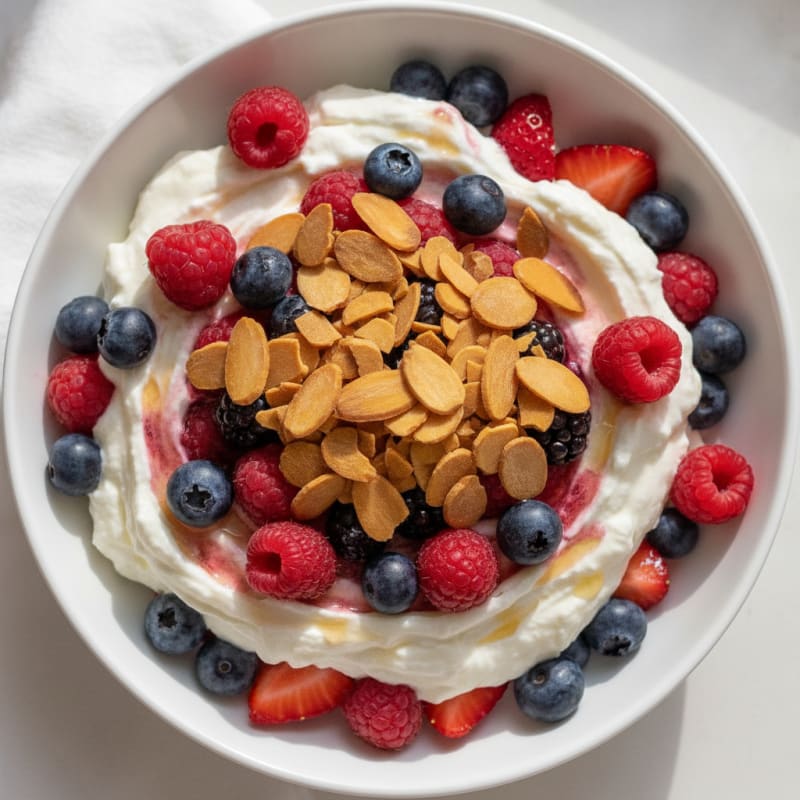 Creamy Greek Yogurt Parfait with Mixed Berries and Vanilla Protein