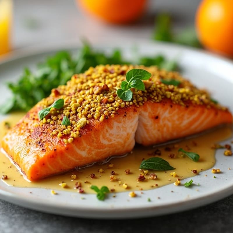 Crispy Pistachio-Crusted Salmon with Citrus-Ginger Glaze