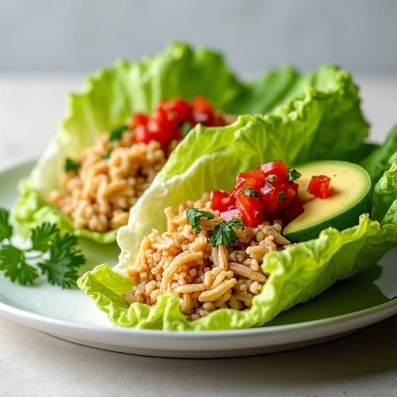 Shredded Chicken and Rice Lettuce Wraps