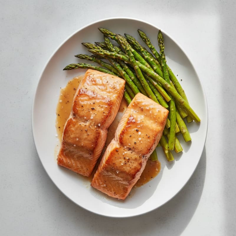 Miso-Glazed Salmon with Roasted Asparagus