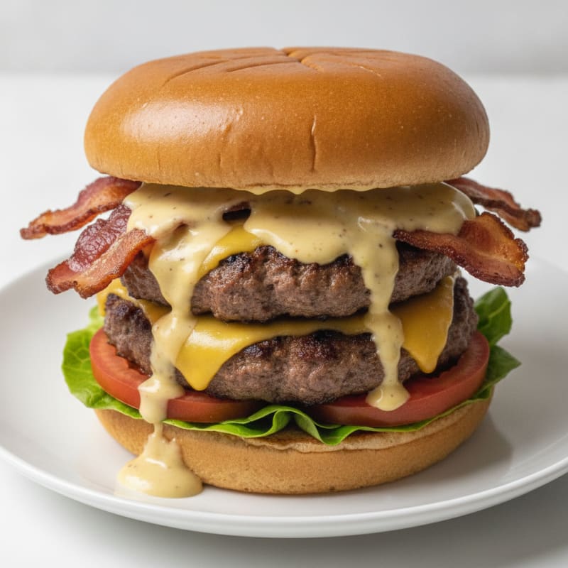 Double Bacon Cheeseburger with Secret Sauce