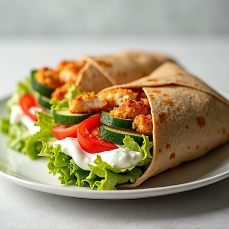 Crispy Grilled Chicken and Fresh Veggie Wrap