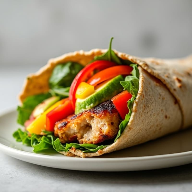 Grilled Chicken and Crunchy Fresh Veggie Wrap