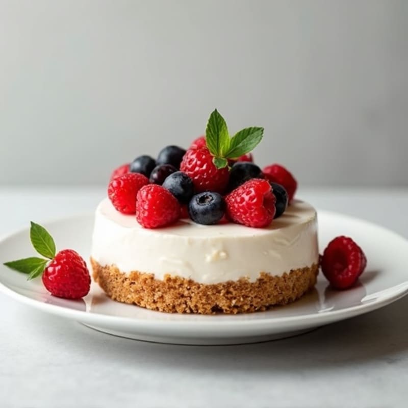 Greek Yogurt Protein Cheesecake with Fresh Berries