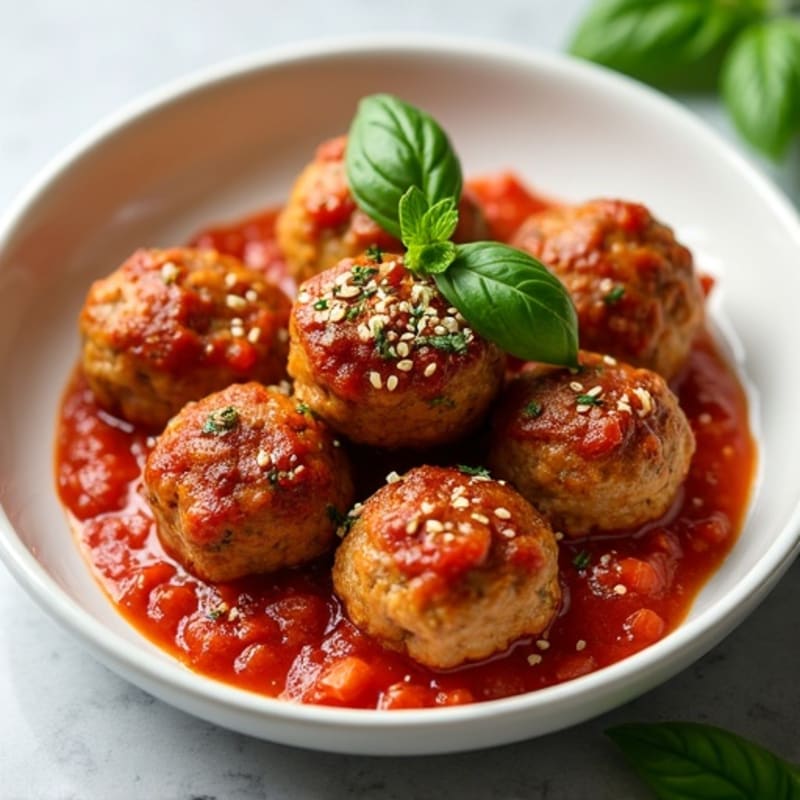 Tender Lean Turkey Meatballs with Fresh Tomato Sauce