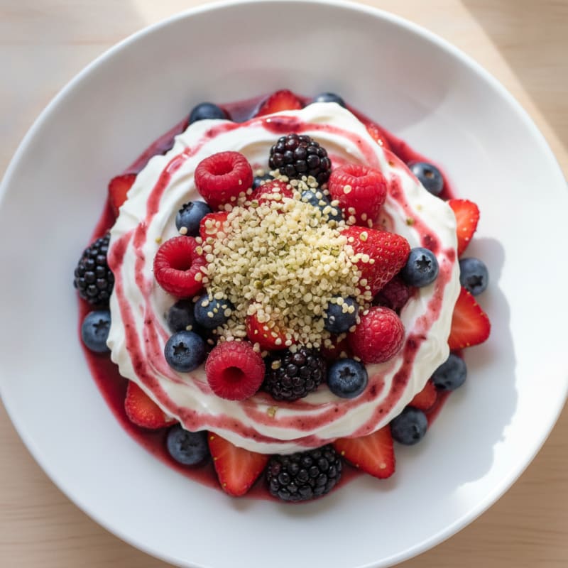 Greek Yogurt Protein Parfait with Mixed Berries